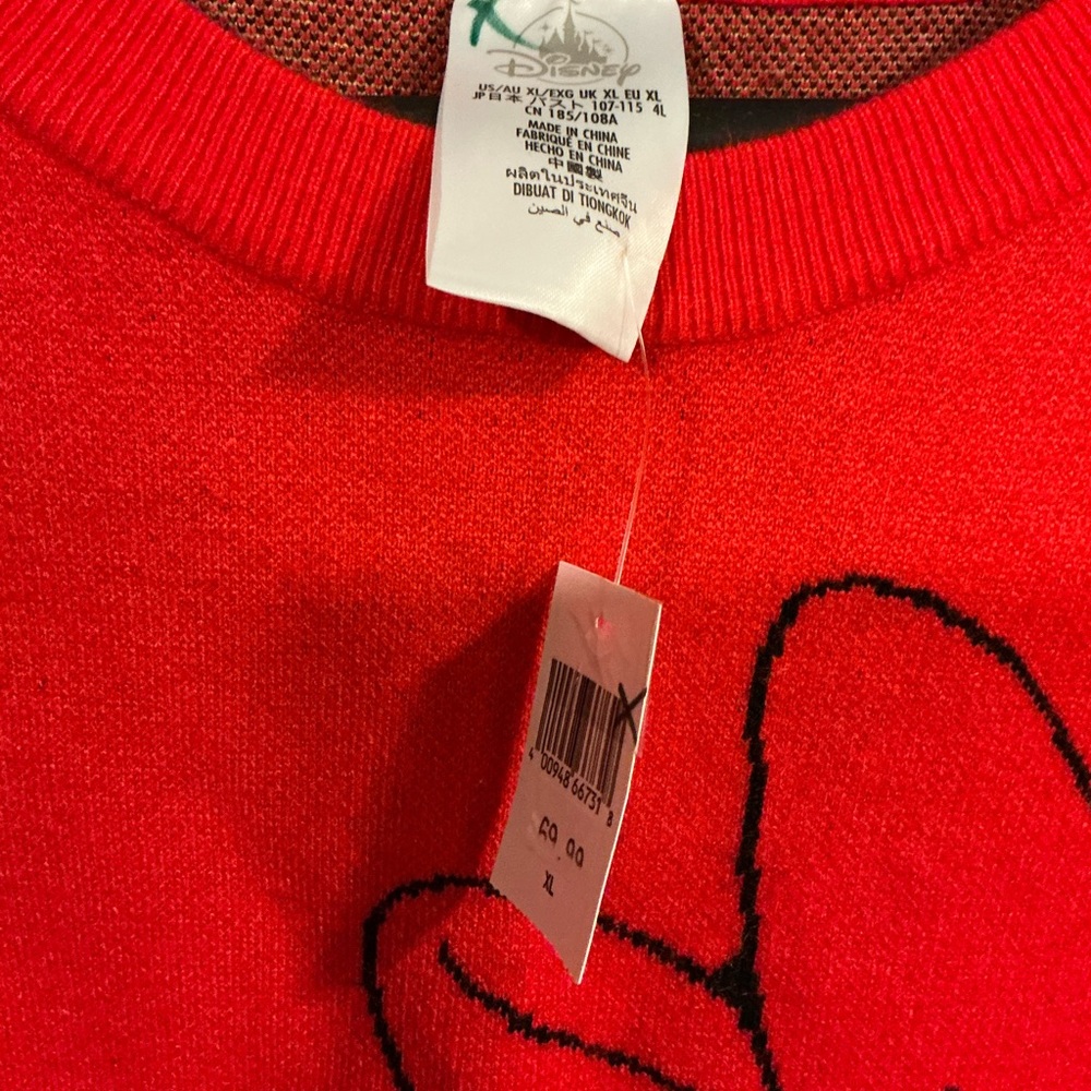 Disney Red and White Polka Dots Minnie Mouse Sweater - Picture 4 of 4